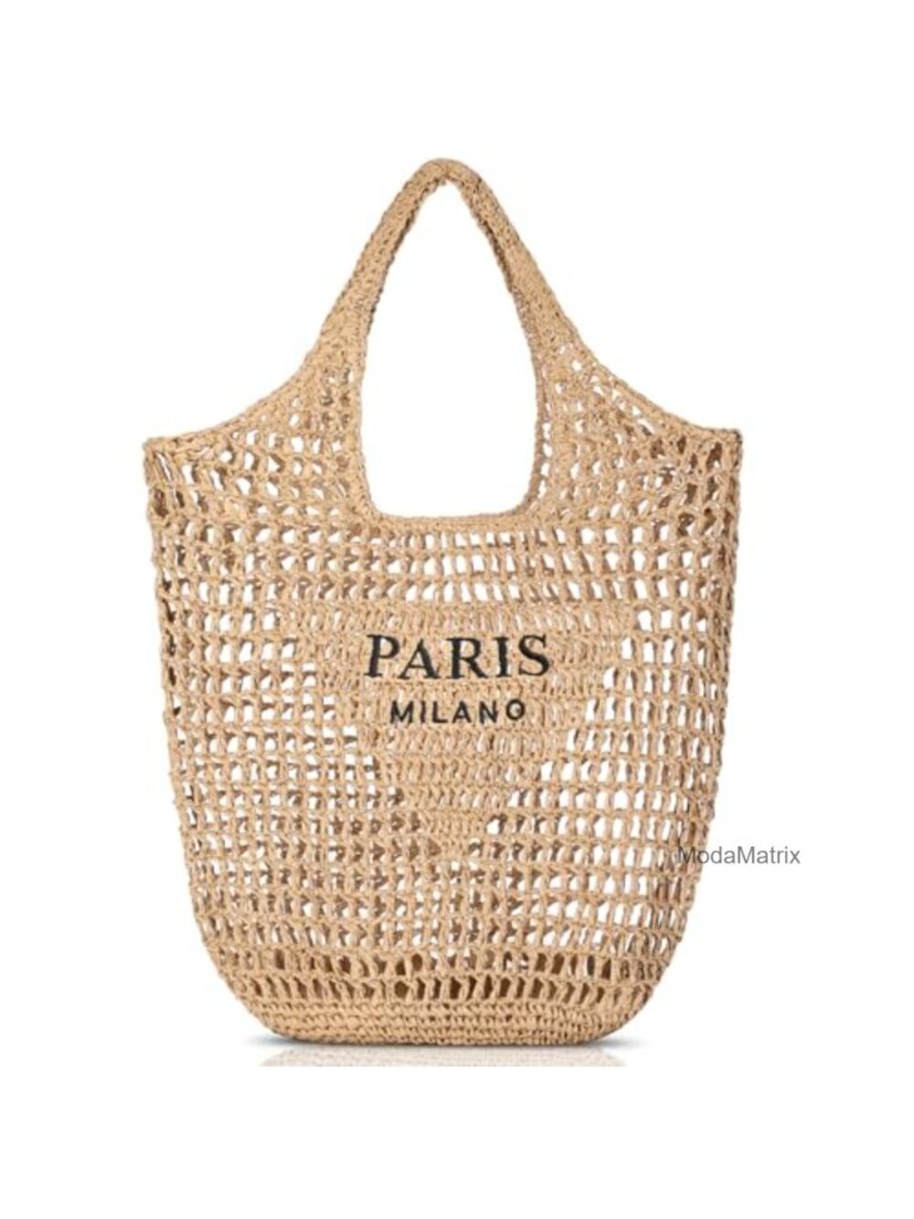 Straw Beach Bag Woven Mesh Hollow Shoulder Tote Handbag